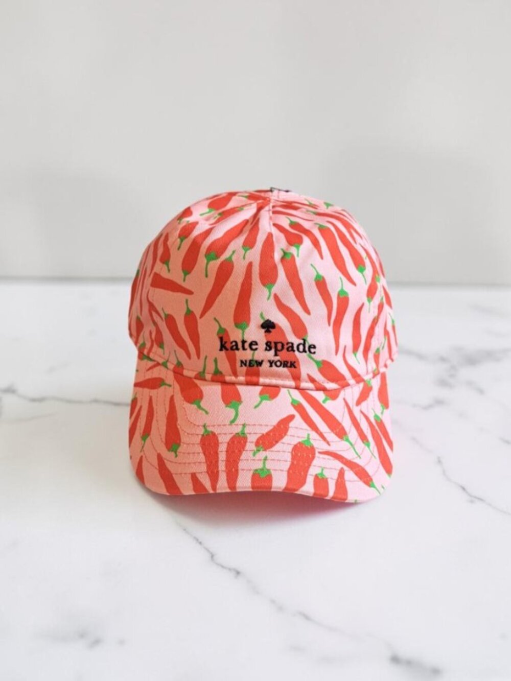 Kate Spade New York Peppers Red & Pink Baseball Cap NWT